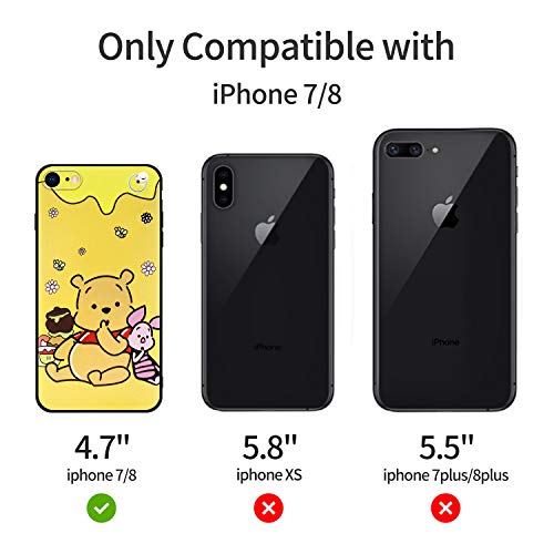 Iphone 8/7 Case With Hd Screen Protector, Cute Winnie The Pooh Cartoon 3D Character Silicone Cover Case For Apple Iphone 8/7 4.7" With 2 Lanyard, 1 Cell Phone Stand, 1 Phone Storage Bag #TOP1