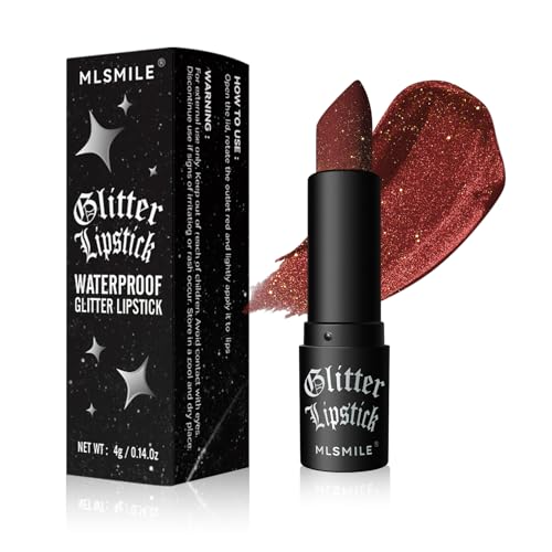 Mlsmile Glitter Lipstick, Women'S Diamond Shiny Matte Lip Gloss cover