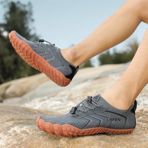 Image of UBFEN Water Shoes for Men Women Quick Dry Swim Aqua Socks | Lightweight Barefoot-style Fit, Rubber Sole, Hiking, Fishing, Kayaking, Beach, Pool, Boating, Diving And Water-to-land Wear