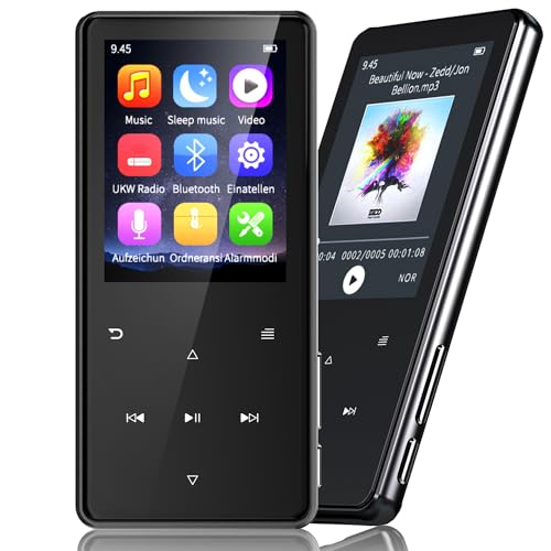 64GB Reproductor MP3 Bluetooth 5.3, 18 Sonidos relajantes, máquina de Ruido Blanco para Dormir bebés y Adultos, Altavoz HD Integrado, grabadora de Voz, Radio FM (Negro 64G)