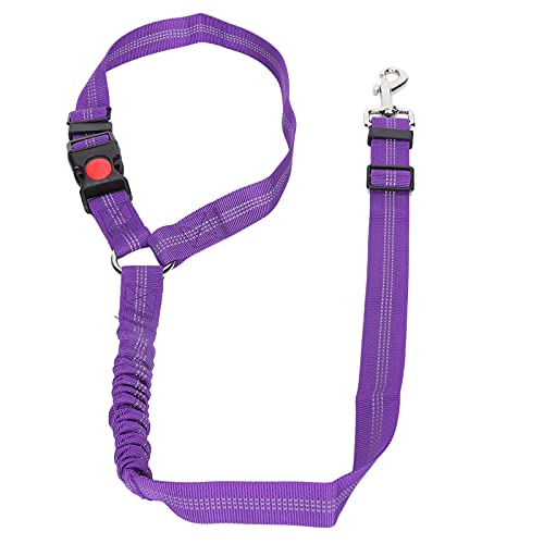 Ceintures de Sécurité Colorées pour Chien de Compagnie, Ceinture de Sécurité Multifonctionnelle et Pratique pour Voiture pour Animaux de Compagnie, Appuie-tête en Nylon[mauve]Harnais pour voiture