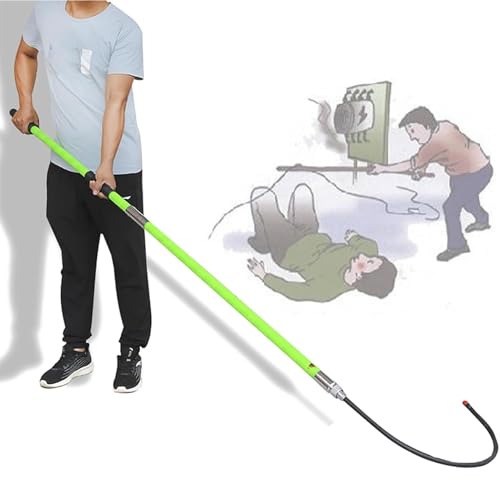 HOFSSI Electrical Safety Rescue Hook, 10kv-220kv High Voltage Epoxy Splice Insulated Rod/Pole with 16 Inch Opening Hooks for Electrician, Emergency Protective Equipment(Green,4.9ft/1.5m)