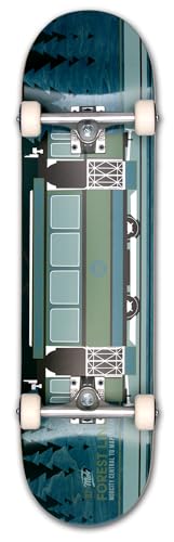 MOB Monopatín Forest 8.25 Complete – Tabla completa de 32 x 8,25 pulgadas – Tablero de madera de arce – montado – Monopatín para principiantes y profesionales – Carro en el bosque – Azul