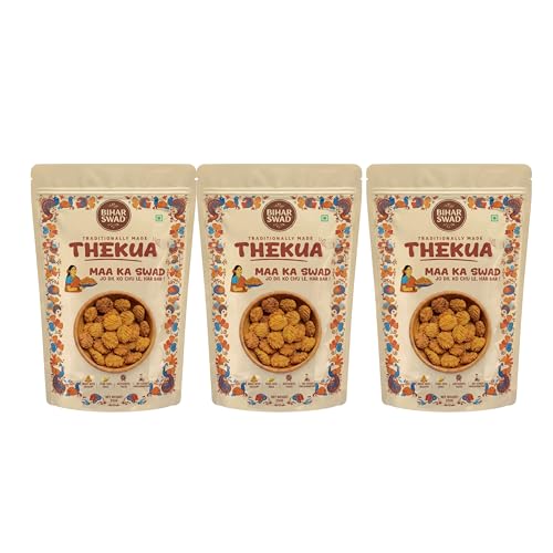 Image of Bihar Swad Traditional Thekua (250g) | Authentic Bihari Sweet Snack | Made with Pure Desi Ghee & Jaggery | Crispy Homemade Style Thekua (Pack Of 3)