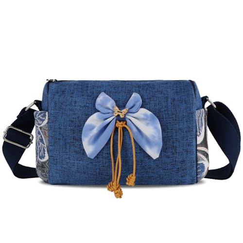 Sac bandoulière toile florale avec large sangle ergonomique pour femme