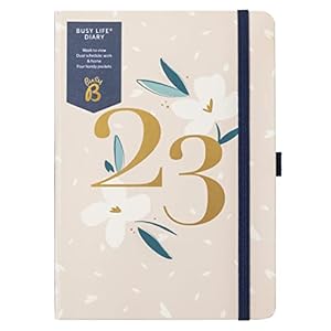 Busy B Busy Life Diary January to December 2023 – A5 Pink Floral – Week to View Planner with Dual Schedules, Pen holder…
