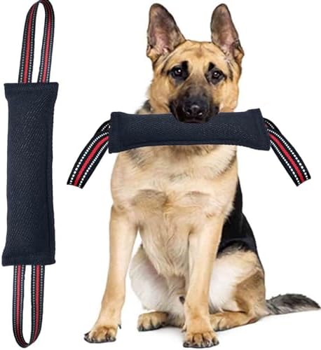 Clysoru Tug Toy for Dogs Tug of War Dog Toy with 2 Strong Red Ban...