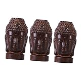 Buddha-statue – 3 stück hölzerne buddha-statue, religiöse sakyamuni-buddha-kopffigur, statue, serenity-kollektion, tathagata-mönch, skulpturen, ornament für heimdekoration