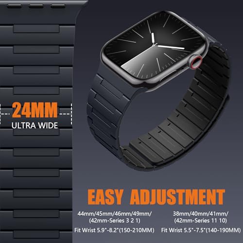 Image of SNBLK Magnetic Watchband Compatible with Apple Watch for Men 44mm 45mm 46mm 49mm 42mm 41mm 40mm 38mm Women, Silicone Sport Strong Magnet Strap for iWatch Series 11 Ultra 3 Ultra 2 Se 10 9 8 7 6 5 4 1
