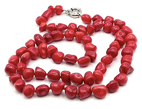 Collier en Corail Rouge, Pierres de Gemmes, Bijoux Artisanaux, Cadeau pour Femmes