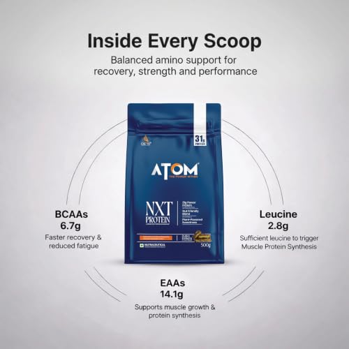 Image of AS-IT-IS ATOM NXT Protein Dubai Kunafa, 500g - 31g Muscle Fuel from Yeast Protein with DigeZyme