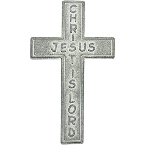 25 Jesus Christ is Lord, Faith Crosses Silver Metall Pocket or Wallet Pack of 252