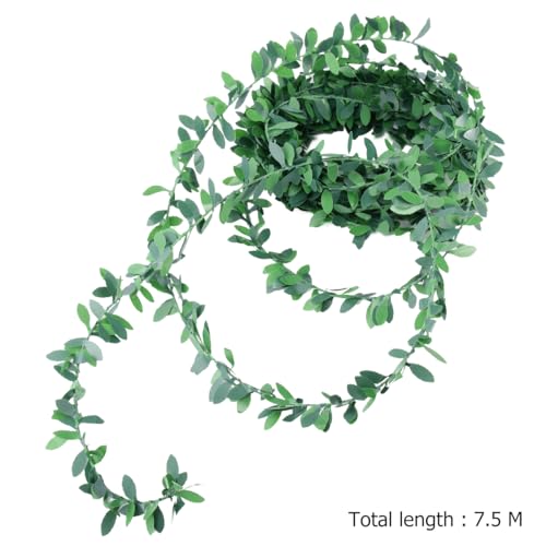 Amosfun Foliage Green Leaves Simulated Vine Garland Plants Home Decor House Plant Decoraciones Para Salas De Casa Green Leaves Headband Central Fake Vine Metallic Line Decorations Decorate