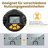 SEEKONE Professionelle Heißluftfön 2000W 50℃-600℃ mit Großem Digitalen LCD Bildschirm, Industrielles Heißluftpistole Set Variable Temperaturregelung, Einschaltspeicher, ℃-℉-Umwandlung – Ansicht 5