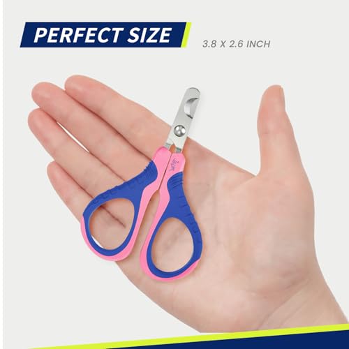Image of WePet Pet Nail Clippers U07.1, Professional Claw Trimmer, Bended Scissor Special for Cats, Kittens, Dogs, Puppies, Small Animals, Pink /Navy Blue