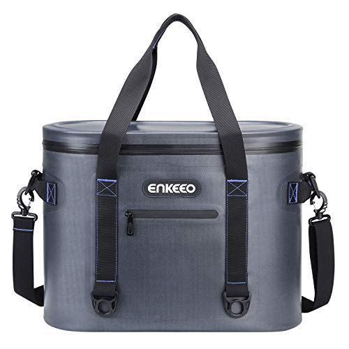 ENKEEO 30 Cans Cooler Bag, Insulated Soft Cooler Bag Leak-proof Pack Cooler with 20 Quart Large Capability, Portable for Lunch, Camping, Picnic, Beach, Fishing, and Work