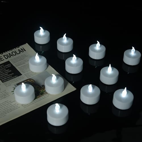 Paquete de 50 velas LED sin llama, funciona con pilas, parpadeo r...