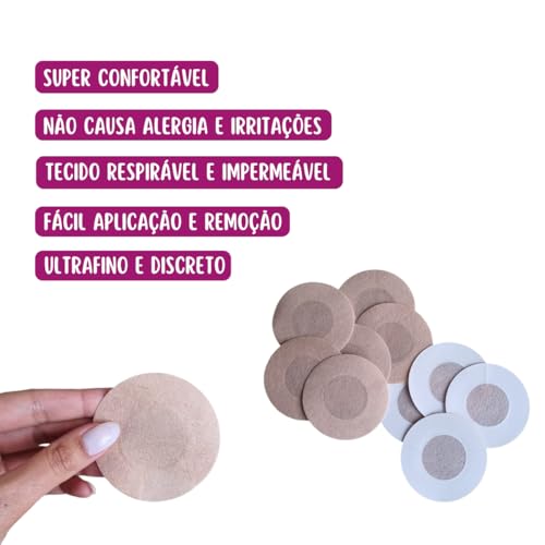 Kit 50 Adesivos Protetores de Mamilo, Tapa Seio, Peito, Bico