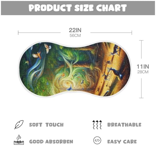 1 Pack Animals in The Forest Muslin Burp Cloths Cotton Absorbent Baby Burping Rags for Boys Girls Soft Newborn Burp Bibs, 22 x 11 Inch4