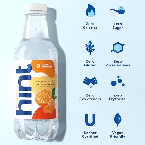 Image of Hint Fruit-Infused Bottled Water, Tangerine - Sugar Free Flavored Water with Zero Calories, Naturally Flavored, and No Artificial Sweeteners - 16 Fl Oz (Pack of 12)