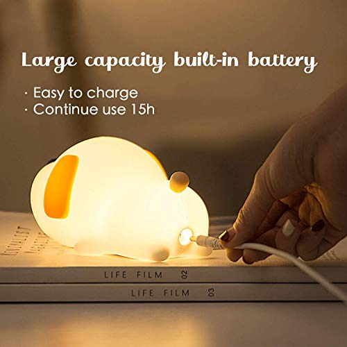 HOOMAGIC LED Nachtlicht Kinder Nachtlampe mit Touch Schalter Tragbare Silikon Nachtlichter USB Aufladen Nachtlampe für Schlafzimmer, Camping, Wohnräume