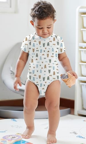 Image of KOH KOH Kids Short Sleeve Cotton Solid Lap Shoulder Baby Bodysuit