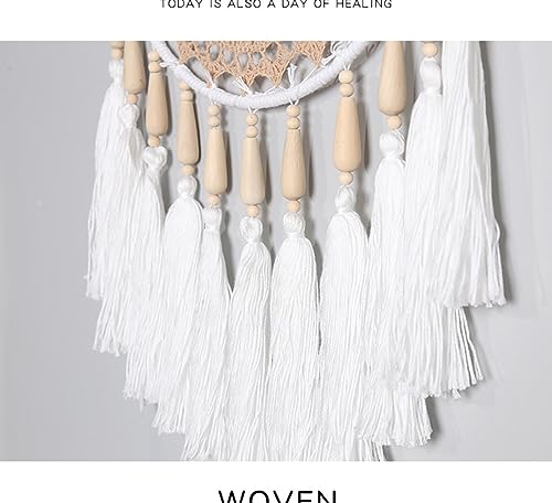 Tapiz de macramé decorativo hecho a mano: adornos con borlas para habitación y galería 4