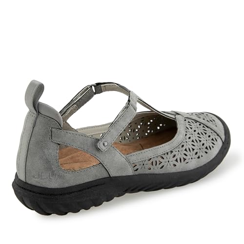 Image of JBU Women's Daffodil Comfortable Adjustable Casual T-Strap Memory Foam APMA Accepted Mary Jane Walking Flat