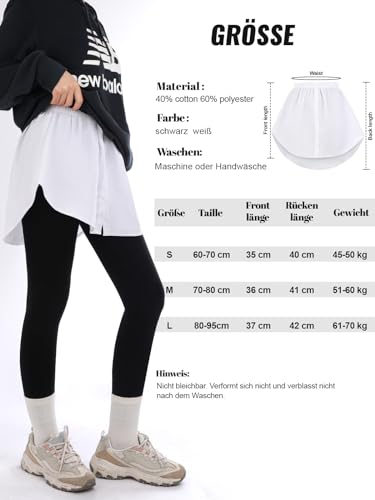 Kefiys - Extensión de blusa para mujer, con botones, negro y blanco, S