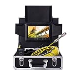 camara inspeccion tuberias alquiler [MONITOR Y CABLE]: la cámara profesional de inspección de tuberías de drenaje / alcantarillado está dise？ada con un monitor LCD TFT a color de 9 pulgadas con una visera para inspecciones al aire libre. El material del cable es varilla de fibra de vidrio (diámetro: 4.8MM), anticorrosión / frío /de tensión.