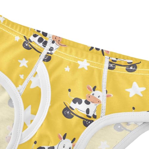 Wusikd Cow Riding Skateboards Boys' Underwear Cotton Cute Boys Briefs Soft Toddler Underwear 2T4