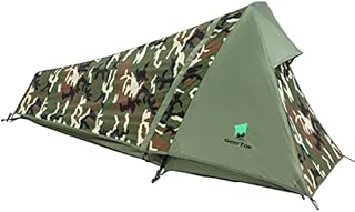 GEERTOP 1 Person Bivy Tent Ultralight Backpacking Tent for 1 Man Double Layer Waterproof Camouflage Camp Tent for Outdoor Camping Hiking Travel - Easy to Set Up