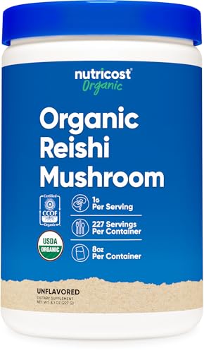 Nutricost Organic Reishi Mushroom Powder 0.5LB (8oz) Gluten-Free GMO-Free