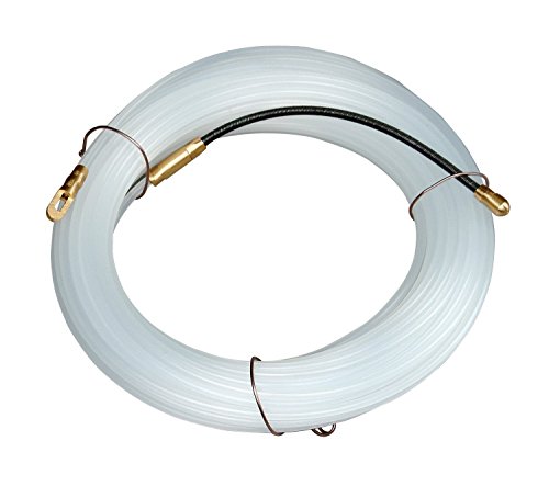 Electraline 61050 Sonda passacavi in Nylon con molla cercacurva, 10 mt, Diametro 3 mm, Bianco