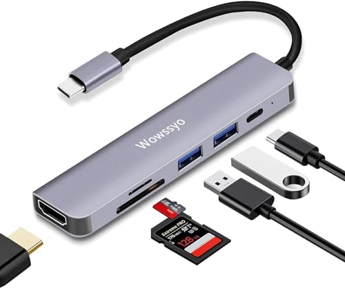 【2024高機能版】USB Cハブ 6-in-1 タイプCハブ ドッキングステーション 変換アダプタ[ 4K HDMI/PD 87W/USB-A 3.0 & 2.0/SD&TF] MacBook Pro Air/iPad Pro/Galaxy S20 / note 20 / ChromeBook/Surface Go/Pro7/Matebook/Switch/USB C デバイス対応