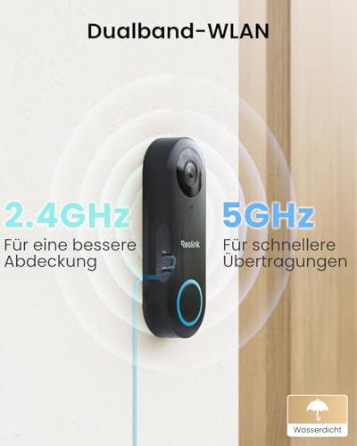 Reolink 5MP Video-Türklingel mit Chime, 2,4/5GHz WLAN, 180° Ultraweitwinkel – Ansicht 5