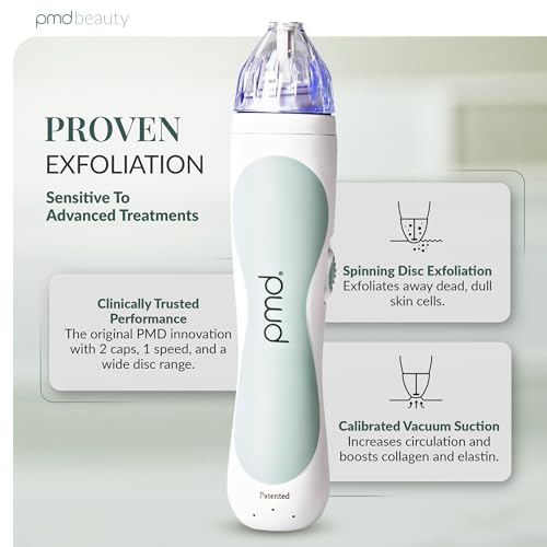 PMD Personal Microderm Classic for At-Home Use, Facial Exfoliator Tool, Microdermabrasion Machine Kit for Face and Body Skincare, Grey