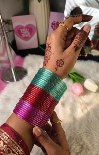 Image of NMII Glass with Plain and Simple Design Glossy Finished Fancy Bangle Set For Women and Girls | Glass Bangles | Stylish Women's Bangles