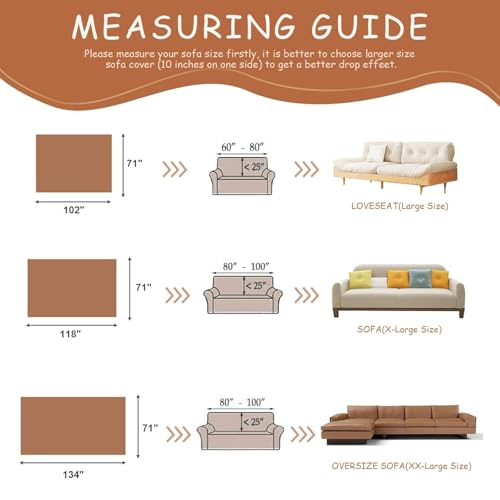 Image of Styleys Chenille Sofa Cover - Reversible Sofa Towel & Blanket | Soft, Anti-Slip, Washable Couch Protector for Living Room & Lounge - 3 Seater - 330X180cm, Khaki, XNESMSFJ-3C