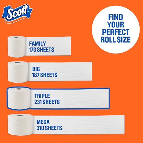 Image of Scott ComfortPlus Toilet Paper, Durable Shipping Pack, 12 Triple Rolls, 231 Sheets per Roll, 1-Ply Toilet Tissue