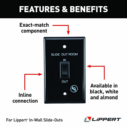 Interruptor interior/exterior Lippert Components negro para autocaravanas y remolques 3