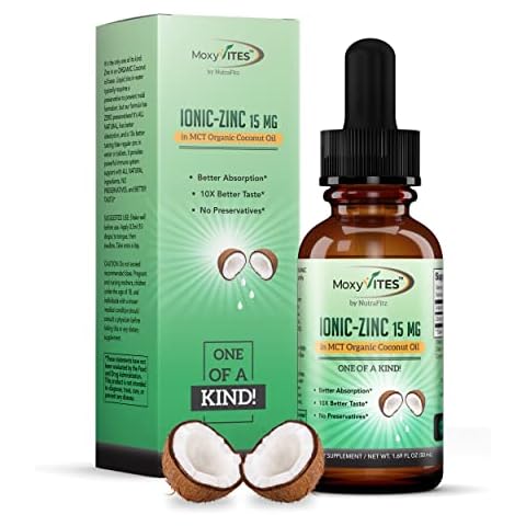 Organic Zinc Supplements for Kids, Adults - Zinc Sulfate - Liquid Zinc Supplement - Pure Ionic Zinc Drops in Coconut Oil for Immune Support, Skin - NO Preservatives & Great Taste - 100 Vegan Servings Cover