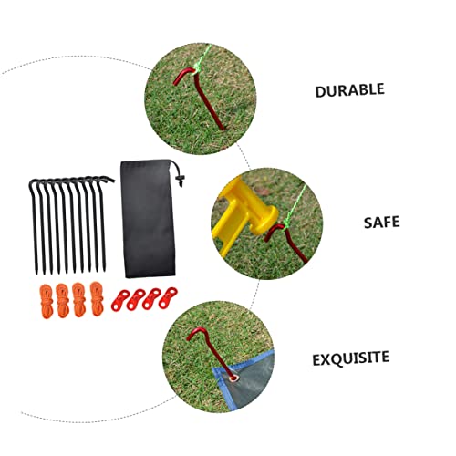 Kit de fixation pour bâche de camping contre le vent avec clous tendeurs