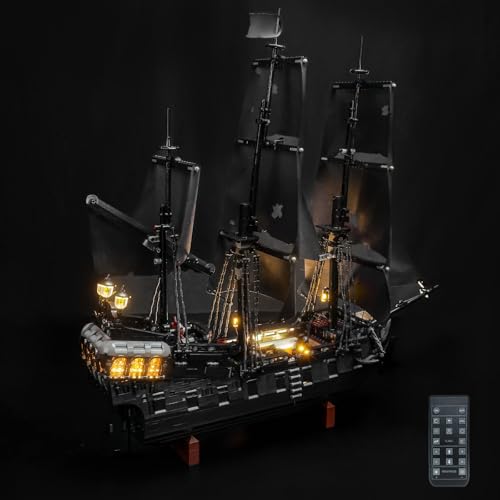 Kit de lumières télécommande compatible avec Lego 10365 Le navire pirate du capitaine Jack Sparrow (aucun modèle), ensemble d'éclairage LED, compatible...