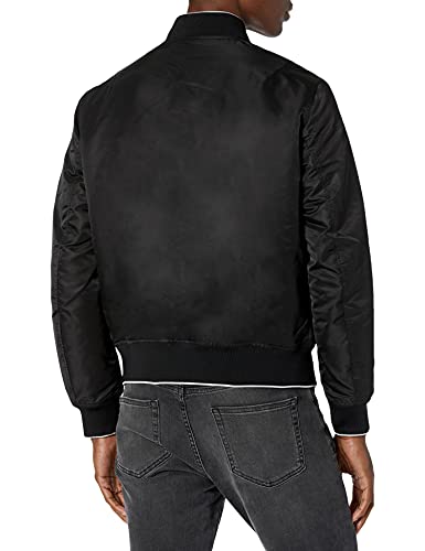 Image of Armani Exchange Men's Reversible Shiny Metallic Linear Logo Nylon Jacket