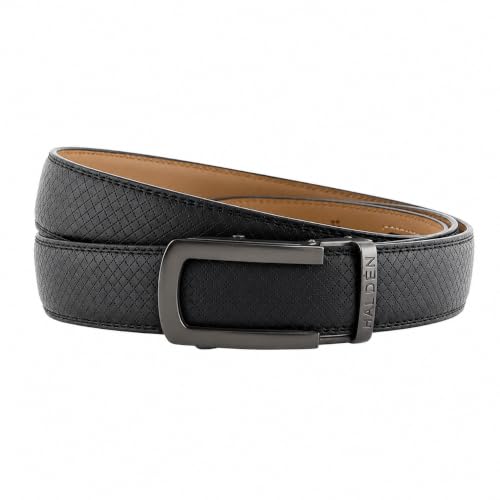 Image of HALDEN THEO Belt For Men Leather Original (Adjustable Fits Up to 44 Inch Waist) Ratchet Straps, Unique Magnetic Auto-lock Buckle Adjustable Belt For Men
