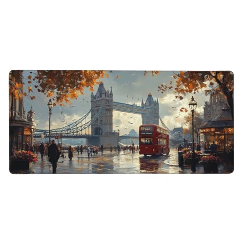 Tapis de Souris XXL Anti-Dérapant 800X400 - Solution Sous-Main Stable Bureau Automne