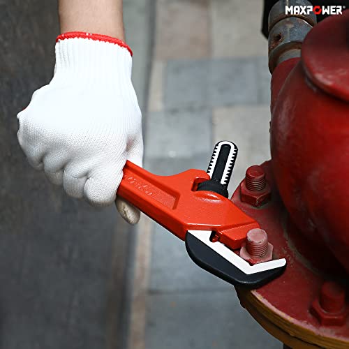 Maxpower 12 Inch Offset Hex Wrench, Hex Jaw Pipe Wrench With Adjustable Smooth Cr-Mo Hook Jaw, Adjustable Offset Hex Jaw Wrench Fits 1-1/8" To 2-5/8" Capacity #TOP6