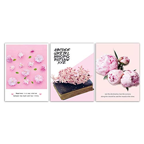 Cuadros de flores de cerezo y rosas en lienzo de pared formato 50x70