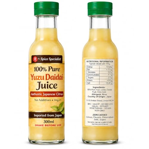 100% Pure Japanese Citrus Yuzu Daidai Juice 300ml Authentic Tasty Japanese Citrus Daidai Juice Premium Cooking & Cocktail Ingredient No Additives Vegan Imported from Japan